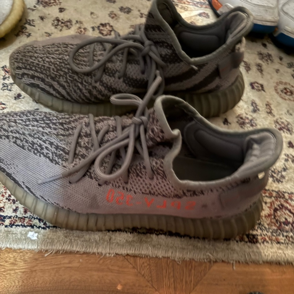 Yeezy Gray and Orange Sneakers